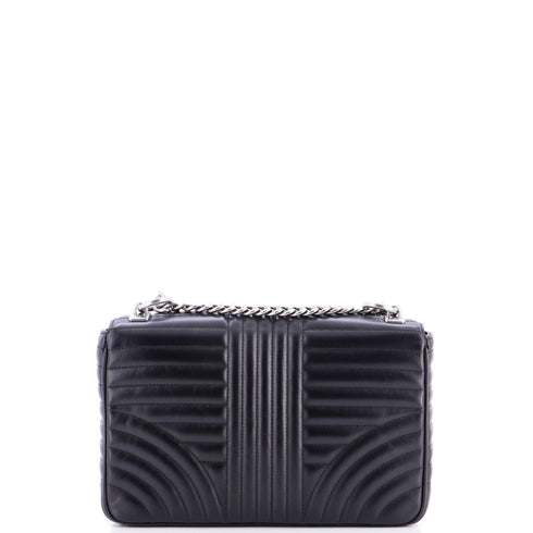 Chain Flap Shoulder Bag Diagramme Quilted Leather Large