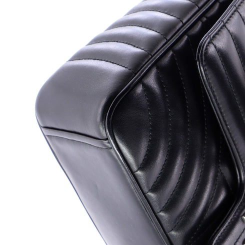 Chain Flap Shoulder Bag Diagramme Quilted Leather Large