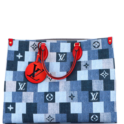 OnTheGo Tote Damier and Monogram Patchwork Denim GM