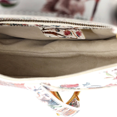 Saddle Handbag with Strap Printed Leather Medium
