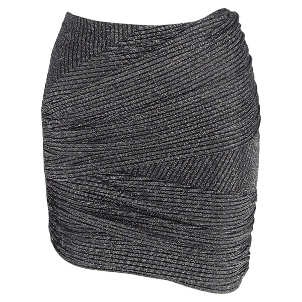 Women's Iro Brendal Wrap-Effect Lamé Mini Skirt In Silver Nylon