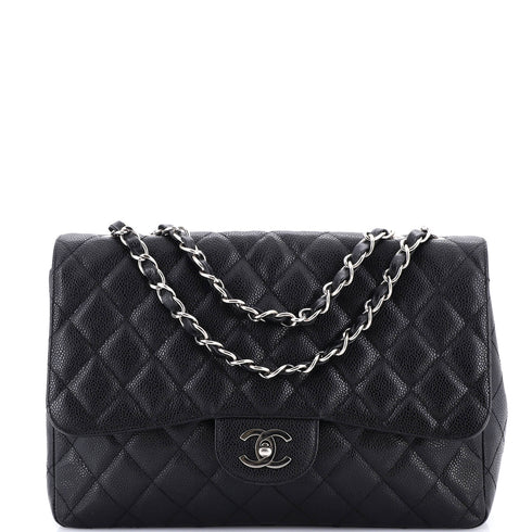 Classic Single Flap Bag Quilted Caviar Jumbo