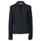 Women's Jil Sander Raw Edge Single-Breasted Blazer in Navy Blue Viscose