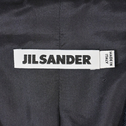 Women's Jil Sander Raw Edge Single-Breasted Blazer in Navy Blue Viscose