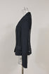 Women's Jil Sander Raw Edge Single-Breasted Blazer in Navy Blue Viscose