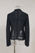Women's Jil Sander Raw Edge Single-Breasted Blazer in Navy Blue Viscose