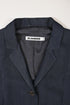 Women's Jil Sander Raw Edge Single-Breasted Blazer in Navy Blue Viscose