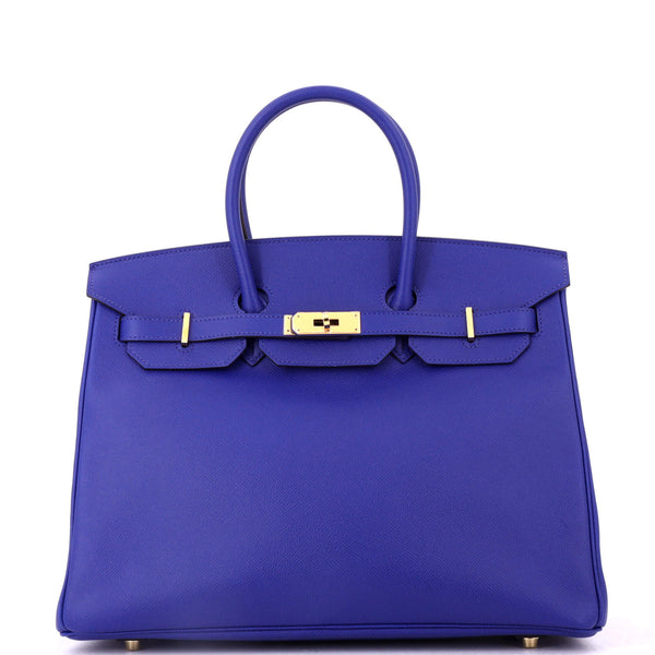 Birkin Handbag Bleu Electrique Epsom with Gold Hardware 35