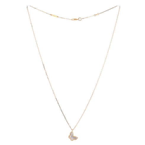 Sweet Alhambra Butterfly Pendant Necklace 18K Yellow Gold and Mother of Pearl