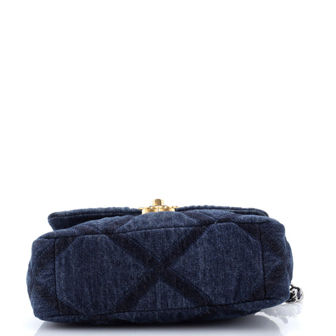 19 Flap Bag Quilted Denim Medium