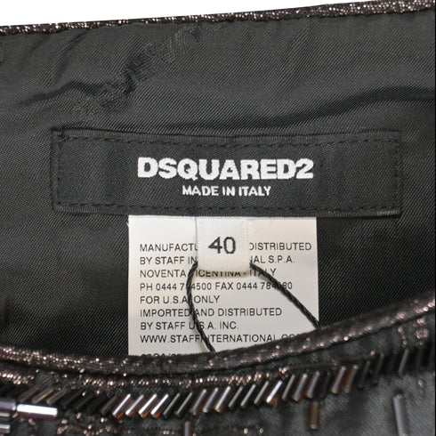 Women's Dsquared2 Mini Embellished Shift Dress in Black Polyester