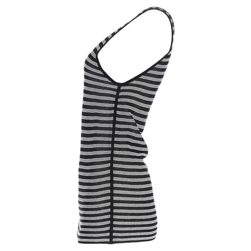 Women's Alexander Wang Knit-Striped Tank Top in Black and White Rayon