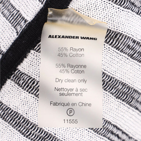 Women's Alexander Wang Knit-Striped Tank Top in Black and White Rayon