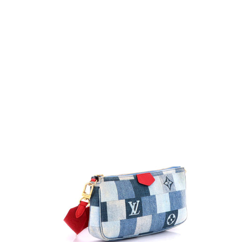 Multi Pochette Accessoires Damier and Monogram Patchwork Denim