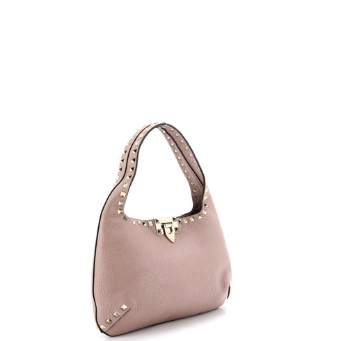 Rockstud Flip Lock Hobo Leather Small