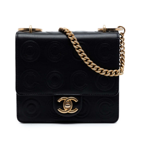 Cocoallover Flap Bag Embossed Calfskin Small