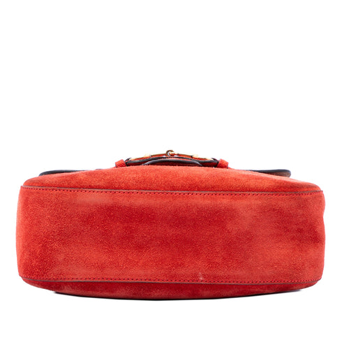 Lady Web Shoulder Bag Suede Medium