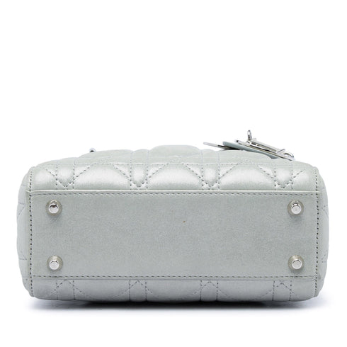Lady Dior Chain Bag Cannage Quilt Iridescent Leather Mini