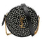 Vinyle Round Camera Bag Matelasse Chevron Leather