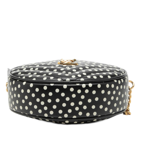 Vinyle Round Camera Bag Matelasse Chevron Leather