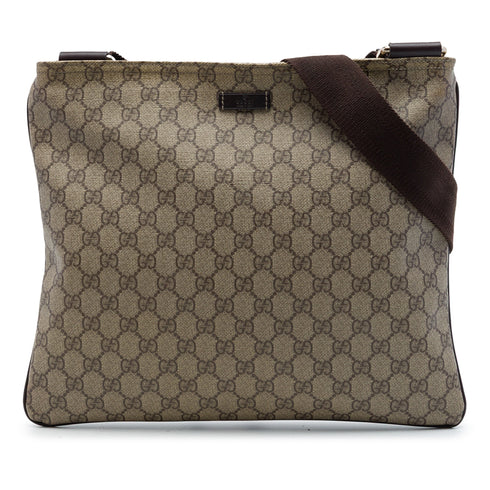 Zip Top Messenger Bag GG Coated Canvas Large