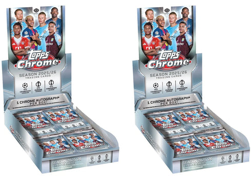 2025/26 Topps Chrome UEFA Club Competitions Hobby Box 2x Lot