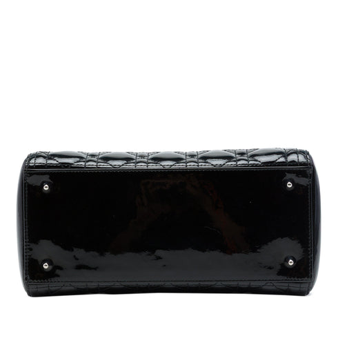 Lady Dior Bag Cannage Quilt Patent Medium