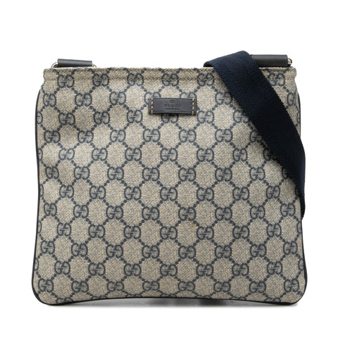 Zip Top Messenger Bag GG Coated Canvas Small