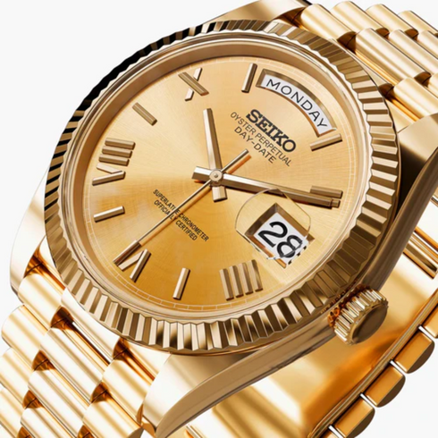 Seiko Mod Day-Date | Gold Champagne