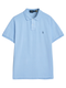 RALPH LAUREN Custom Slim Fit Mesh Polo Shirt Austin Blue
