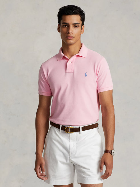 RALPH LAUREN The Iconic Mesh Polo Shirt Carmel Pink/Blue
