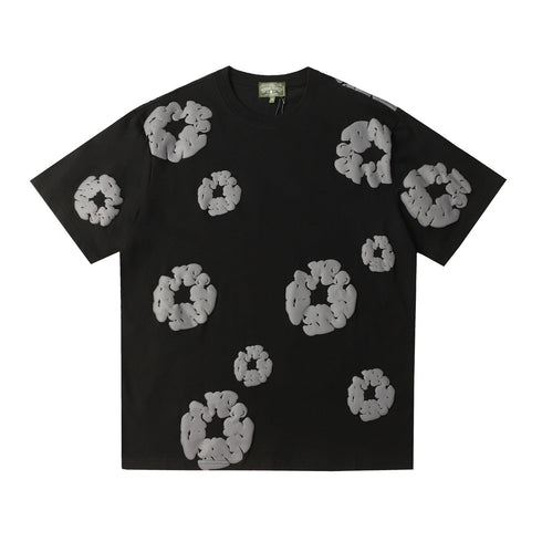 Denim Tears Outfit:T-shirt/Shorts (Separate Purchase Options) Puff Print Short Sleeve T-shirt Loose Couple Shorts Suit