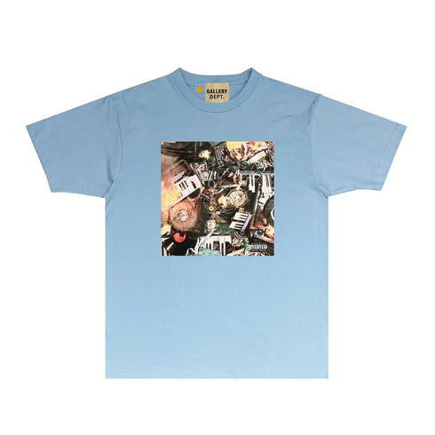 Gallery Dept T Shirt Retro Printed Loose Short-Sleeved Shirt