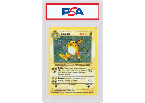 Raichu-Holo 1999 Pokemon TCG Base Set Shadowless #14/102 (PSA Graded)