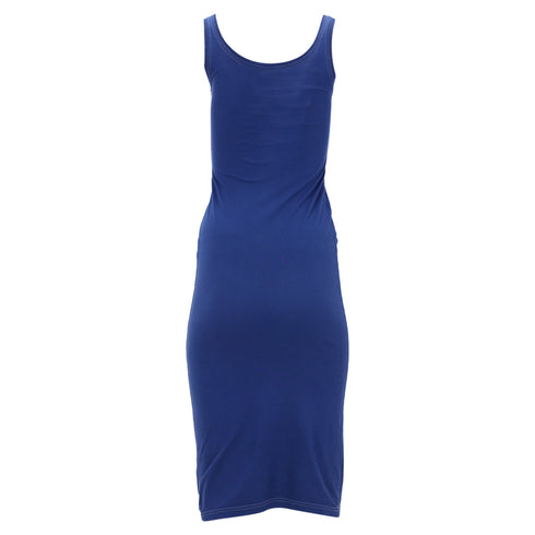 Women's Dsquared2 Sleeveless Midi Dress in Blue Cotton