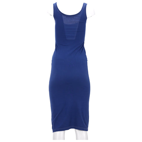 Women's Dsquared2 Sleeveless Midi Dress in Blue Cotton