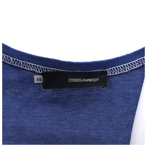 Women's Dsquared2 Sleeveless Midi Dress in Blue Cotton