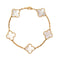 Vintage Alhambra 5 Motifs Bracelet 18K Yellow Gold and Mother of Pearl