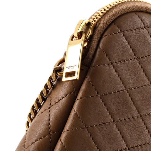 Gaby Zipped Pouch Crossbody Quilted Leather