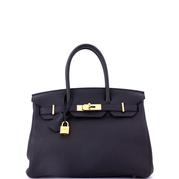 Birkin Handbag Noir Togo with Rose Gold Hardware 30