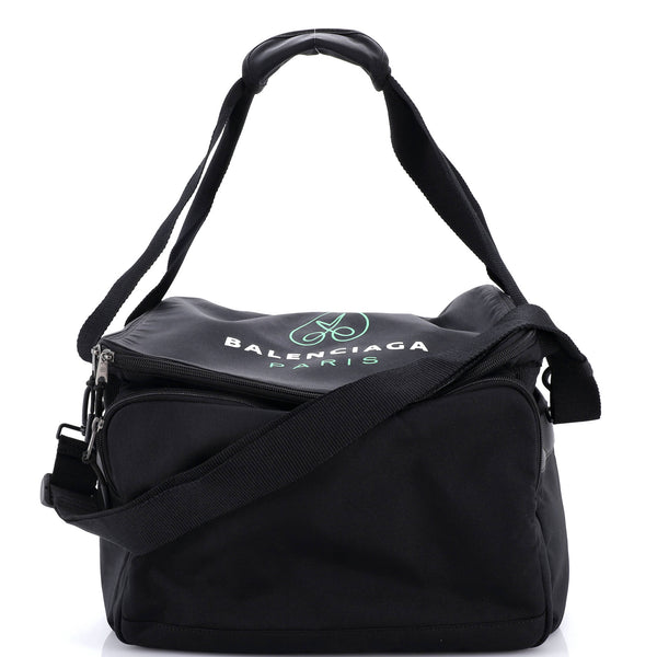 Logo Print Convertible Square Duffle Bag Recycled Nylon