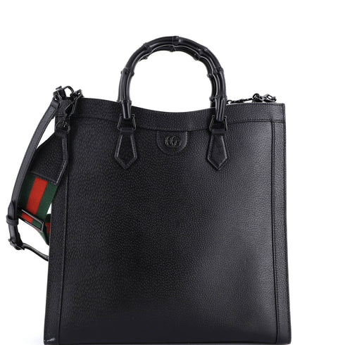 Diana NM Bamboo Handle Tote Leather Large