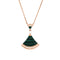 Divas' Dream Pendant Necklace 18K Rose Gold with Malachite and Diamonds Large