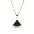 Divas' Dream Pendant Necklace 18K Rose Gold with Malachite and Diamonds Large