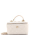 Trendy CC Top Handle Vanity Case with Chain Quilted Lambskin Small