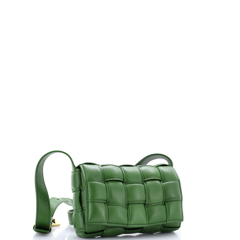 Cassette Crossbody Bag Padded Maxi Intrecciato Leather Small