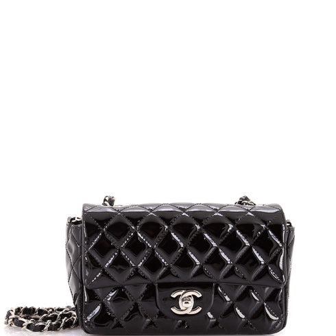 Classic Single Flap Bag Quilted Patent Mini