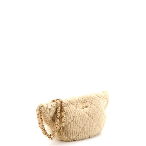 Coco Neige Half Moon Chain Hobo Quilted Shearling