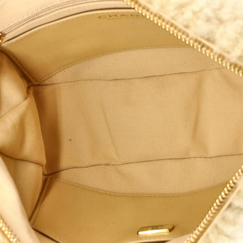 Coco Neige Half Moon Chain Hobo Quilted Shearling