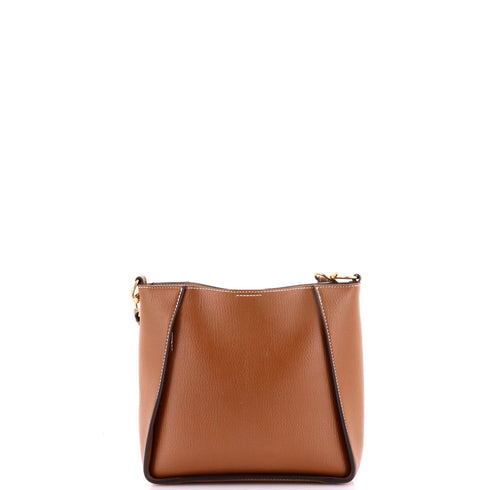 Logo Crossbody Bag Perforated Faux Leather Mini